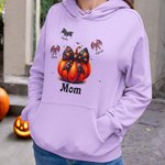 Personalized Pumpkins Coquette Bow Bats Unisex Kid Adult Hoodie with Name Halloween Thanksgiving Gift for Family