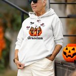 Personalized Pumpkins Coquette Bow Bats Unisex Kid Adult Hoodie with Name Halloween Thanksgiving Gift for Family