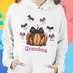 Personalized Pumpkins Coquette Bow Bats Unisex Kid Adult Hoodie with Name Halloween Thanksgiving Gift for Family