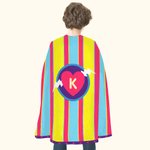 Personalized Rainbow Stripe Lightning Star Superhero Cape with Initial Cosplay Costume Halloween Masquerade Holiday Party Gift for Girls Boys