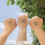 Personalized Waterproof Non-toxicity Heart Set of 3 Temporary Tattoos with 1-5 Names Party Favor Anniversary Gift for Family Friends
