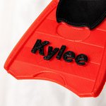 Personalized Multicolour 3D Printed Swim Fins Shape Backpack Bag Buoy Bottle Name Tag Sport Theme Accessories Birthday Team Gift for Coach Swimmer