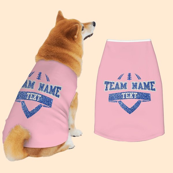 Personalised Multicolour Glitter Football Element 100% Cotton Pet Jersey Waistcoat with Name and Number Birthday Cheer Accessories Gift for Football Fa