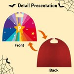Personalized Rainbow Stripe Lightning Star Superhero Cape with Initial Cosplay Costume Halloween Masquerade Holiday Party Gift for Girls Boys