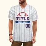 Personalized Baseball Element Stripe Unisex Jersey with Name and Number Birthday Sport Accessories Gift for Baseball Lovers