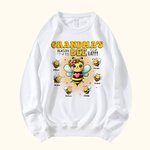Personalisierte Muticolor niedliche Biene Familie Erwachsene Kind Sweatshirt Hoodie mit 1-10 Namen Geburtstag Geschenk für Familie