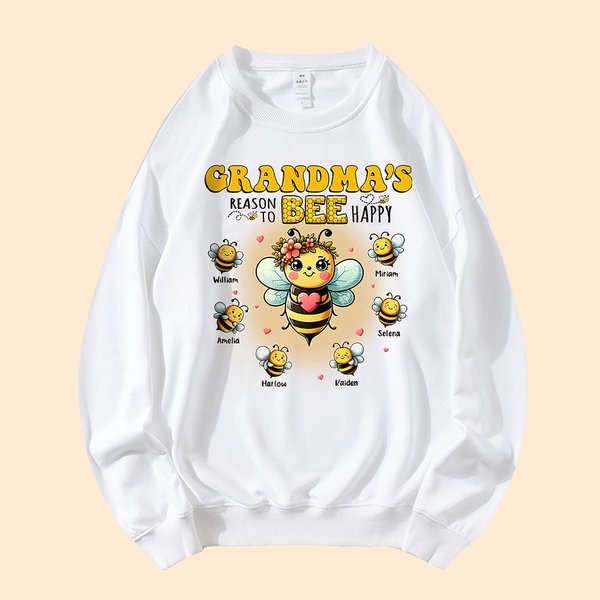 Personlig Muticolor Cute Bee Family Adult Kid Sweatshirt Hoodie med 1-10 namn Födelsedagspresent för familjen