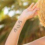 Personalized Waterproof Non-toxicity Heart Set of 3 Temporary Tattoos with 1-5 Names Party Favor Anniversary Gift for Family Friends