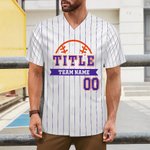 Personalized Baseball Element Stripe Unisex Jersey with Name and Number Birthday Sport Accessories Gift for Baseball Lovers