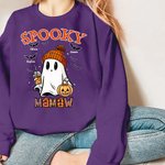 Personalizado Spooky Bat Diseño Multicolor Sudadera Sudadera con capucha Regalo de Halloween para el miembro de la familia