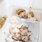 Personalizada Mamá y Bebé Perro Sika Venado Animales Manta Suave con Nombre Cumpleaños Decoración del Hogar Regalo para Mamá Niños Niñas