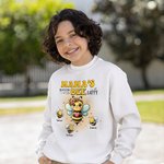 Personalisierte Muticolor niedliche Biene Familie Erwachsene Kind Sweatshirt Hoodie mit 1-10 Namen Geburtstag Geschenk für Familie