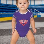 Personalisierte Multicolor Glitter Football Element Unisex Baby Bodysuit mit Namen und Nummer Geburtstag Jubel Zubehör Geschenk für Baby Mädchen Junge