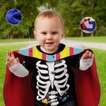 Personalized Rainbow Stripe Lightning Star Superhero Cape with Initial Cosplay Costume Halloween Masquerade Holiday Party Gift for Girls Boys