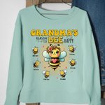 Personalisierte Muticolor niedliche Biene Familie Erwachsene Kind Sweatshirt Hoodie mit 1-10 Namen Geburtstag Geschenk für Familie