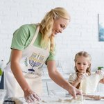 Personalized Hanukkah Menorah Waterproof Unisex Apron with Name Text Baking Hanukkah Gift for Jewish