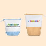 Trousse à Crayons en Toile Personnalisée avec Nom Coloré Cadeau de Rentrée Anniversaire pour les Enfants