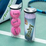 Personalized Multi-colour High Elasticity Tennis Balls with Name Single Can 3 Balls Practice Training Balls Team Sports Gift for Tennis Lovers