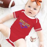 Personalisierte Multicolor Glitter Football Element Unisex Baby Bodysuit mit Namen und Nummer Geburtstag Jubel Zubehör Geschenk für Baby Mädchen Junge