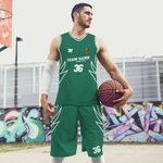 Gepersonaliseerde Multicolor Basketbal Jersey met nummer en naam Game Day Outfit Verjaardagscadeau voor basketbalfans