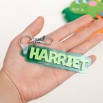 Personalized Multicolour Acrylic Name Tag Keychain Backpack Accessories Back to School Gift for Kids
