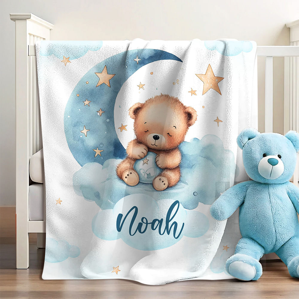 Couverture Légère Ours Et Forêt 100x130 Cm - Douce, Chaude, Pour Enfants Et Adultes, Lavable Machine, Idéale Cadeau - 5