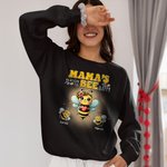 Personalisierte Muticolor niedliche Biene Familie Erwachsene Kind Sweatshirt Hoodie mit 1-10 Namen Geburtstag Geschenk für Familie