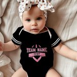 Personalisierte Multicolor Glitter Football Element Unisex Baby Bodysuit mit Namen und Nummer Geburtstag Jubel Zubehör Geschenk für Baby Mädchen Junge