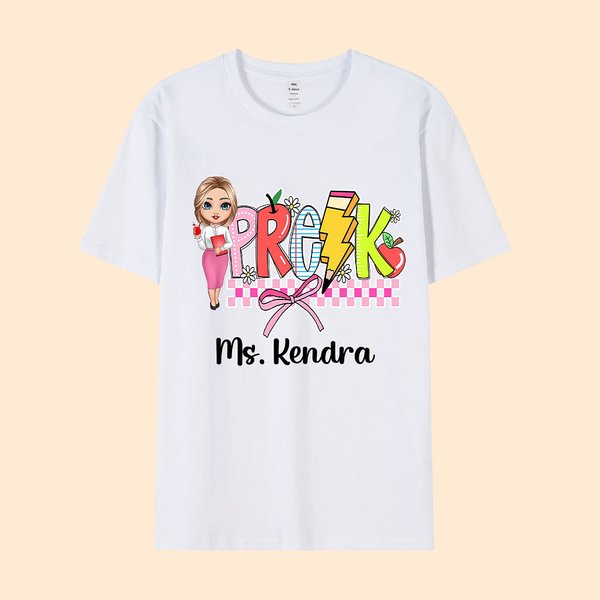 Personalized Cartoon Teacher T-shirt Sweatshirt Teacher Appreciation Gift for Women