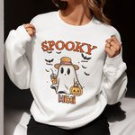 Personalizado Spooky Bat Diseño Multicolor Sudadera Sudadera con capucha Regalo de Halloween para el miembro de la familia