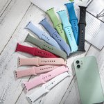 Personalisiertes Infinity Uhrenarmband Silikon mit Namen Valentinstag Jahrestag Geschenk für Apple Samsung