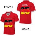 Personalisierte Multicolor Nation Flagge Fußball Unisex Trikot mit Namen und Nummer Geburtstag Spiel Tag Geschenk für Fußball-Liebhaber Spieler