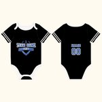 Personalisierte Multicolor Glitter Football Element Unisex Baby Bodysuit mit Namen und Nummer Geburtstag Jubel Zubehör Geschenk für Baby Mädchen Junge