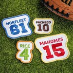 Gepersonaliseerde Multicolor Geborduurde Sportflard met Naam en Nummer Sportevenement Cheer Accessoires Cadeau voor Sportliefhebber