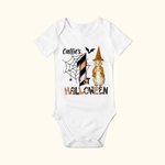 Personalized Cute Peter Rabbit Ghost Raccoon Halloween Elements 100% Cotton Baby Bodysuit with Name First Halloween Gift for Newborns