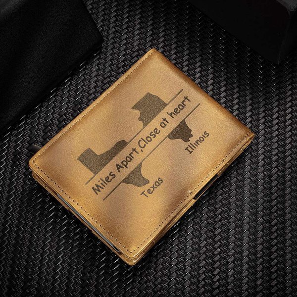 Men's Leather Wallet Long Distance Gift