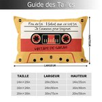 Housse de Coussin Rétro 80s Housse Musicale Personnalisée Mixtape Cadeau Anniversaire Emménagement pour Amateur de Musique