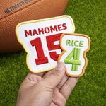 Gepersonaliseerde Multicolor Geborduurde Sportflard met Naam en Nummer Sportevenement Cheer Accessoires Cadeau voor Sportliefhebber