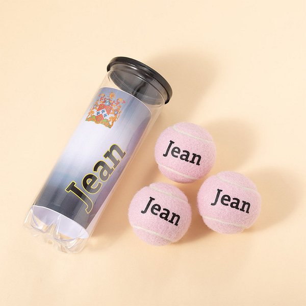 Personalisierte Mehrfahrbige Hoch Elastische Tennisbälle mit Namen 3er Dose mit Röhrenetikett Übung Training Team Sport Geschenk für Tennisliebhaber