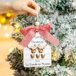 Décoration de Noël Thème Famille Ferme Poulets Vaches Porcs Daims Boeufs Highland Décor en Bois Personnalisé avec Nom Texte Cadeau Noël