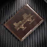 Personalized State to State Multi-compartment Leather Wallet Money Clip with Engraved Text Long Distance Birthday Anniversary Gift for Men