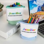 Trousse à Crayons en Toile Personnalisée avec Nom Coloré Cadeau de Rentrée Anniversaire pour les Enfants