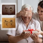 Personalized State to State Multi-compartment Leather Wallet Money Clip with Engraved Text Long Distance Birthday Anniversary Gift for Men