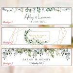 Lot de 30 Étiquettes de Bouteilles d'Eau Personnalisées avec Nom et Date Cadeau pour les Fiançailles Fête de Mariage Bridal Shower