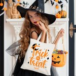Personalized Bat Sweets Star Trick or Treat Reusable Canvas Bag with Name Halloween Activity Gift for Kids