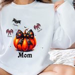 Personalizzato Multicolore Halloween Zucca Pipistrello Adulto Bambino Felpa con nome Halloween Compleanno Regalo per la famiglia