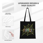 Personalized Spider Webs Halloween Canvas Tote Bag with Name Trick or Treat Halloween Party Favors Gift for Kids