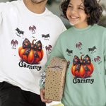 Personalizzato Multicolore Halloween Zucca Pipistrello Adulto Bambino Felpa con nome Halloween Compleanno Regalo per la famiglia