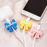 Personalized 3D Printed Coquette Bow Name 1.5 Meter USB Charging Cable for iPhone Micro USB Type C Phone Accessory Birthday Gift for Women Girls