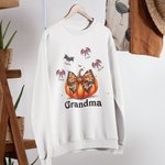 Personalizzato Multicolore Halloween Zucca Pipistrello Adulto Bambino Felpa con nome Halloween Compleanno Regalo per la famiglia